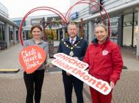 Sinead Lynch, Partnerships Manager at NICHS, Alderman Stephen Ross, Mayor of Antrim and Newtownabbey Council, and Nadia Duncan, Donor Development Manager at NICHS.Photo Credit: Dave Pettard