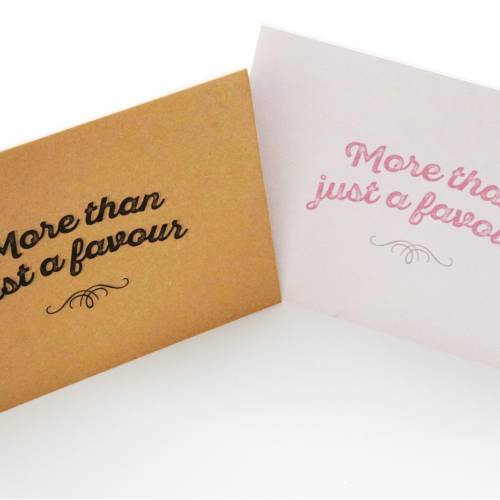 Wedding favours table cards standing