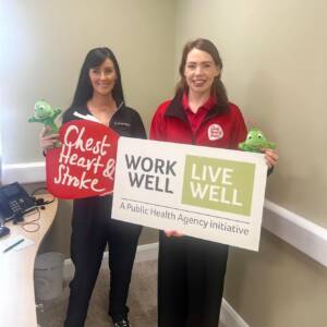 My Energi Mary Jo Mc Kay from My Energi with Aoife Loughran Workplace Health and Wellbeing Coordinator Northern Ireland Chest Heart and Stroke